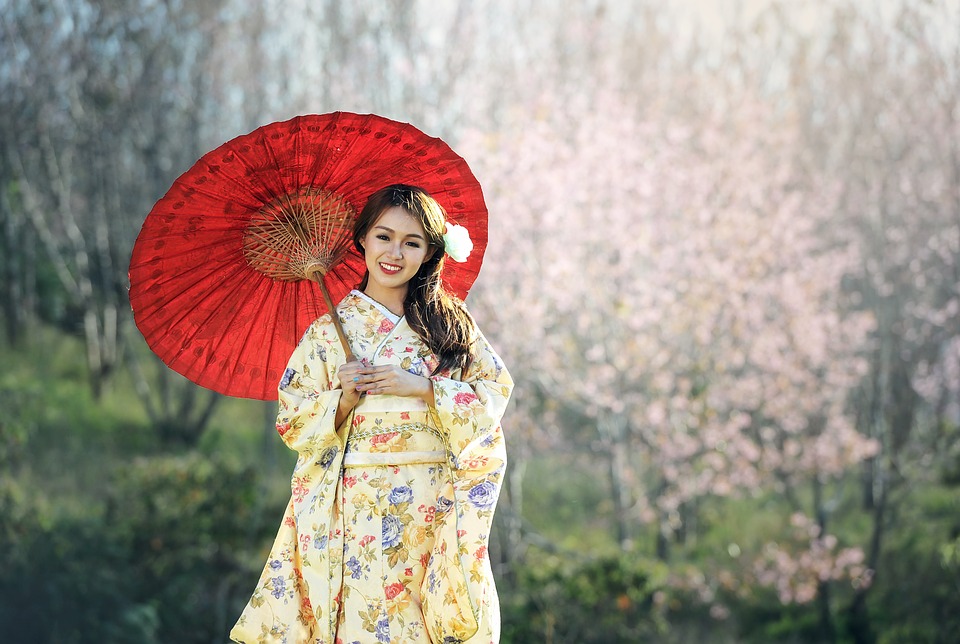 A girl wearing Kimono in Kyoto