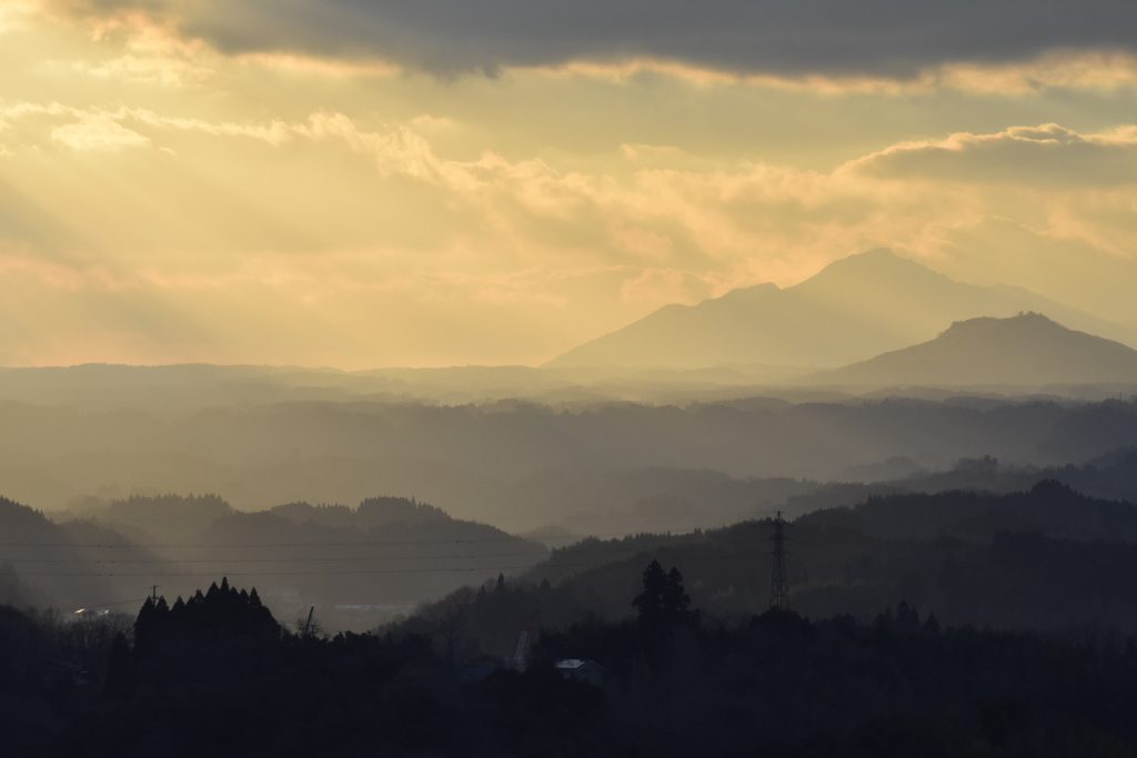 Foggy view from Oka Castle, Oita, Japan