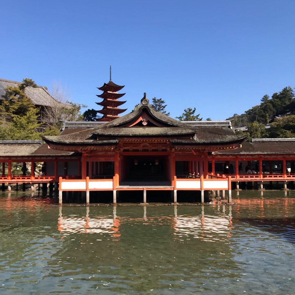 Miyajima, a famous temple in Japan with high sea level