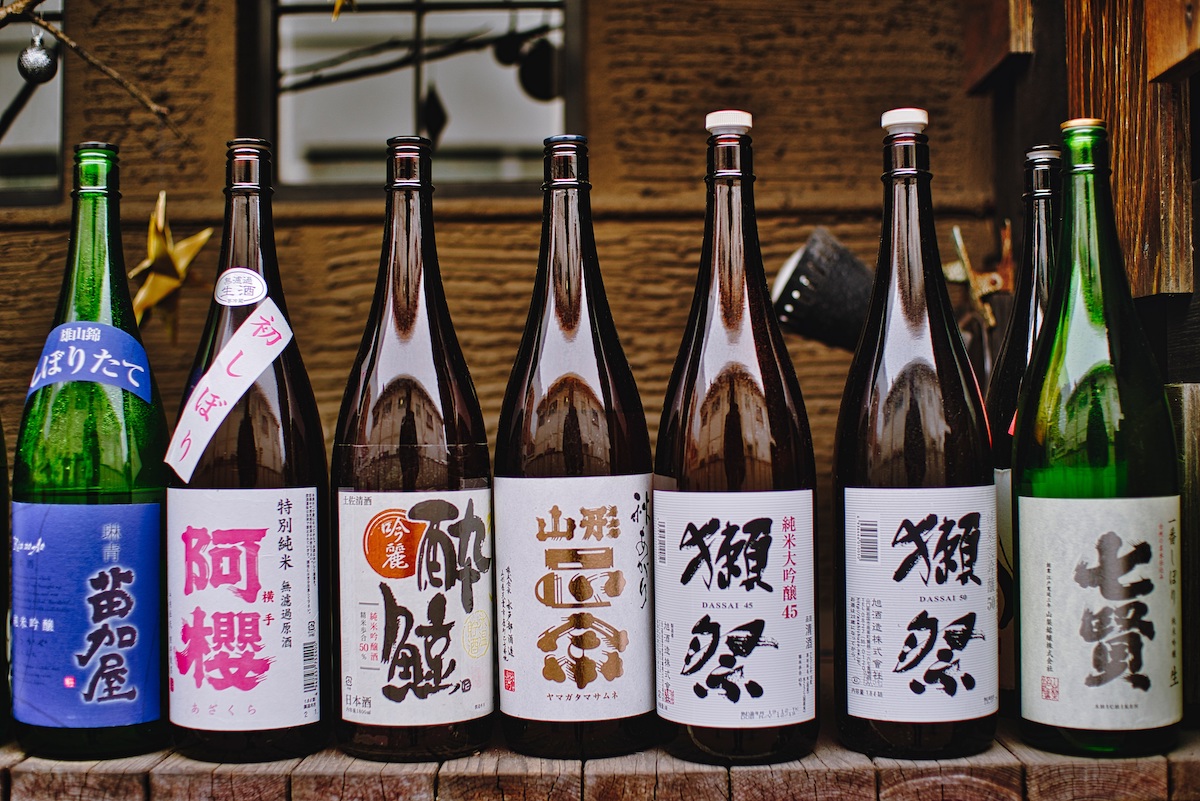 Japanese sake bottles