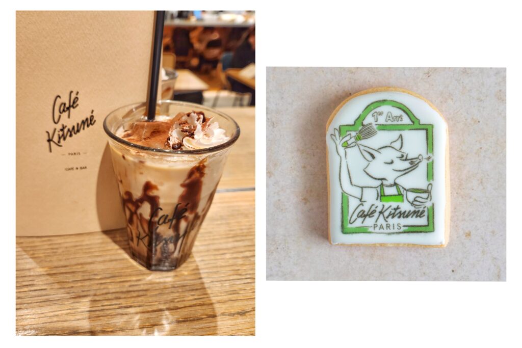 Café Kitsuné Chocolate Drink and Branded Cookie