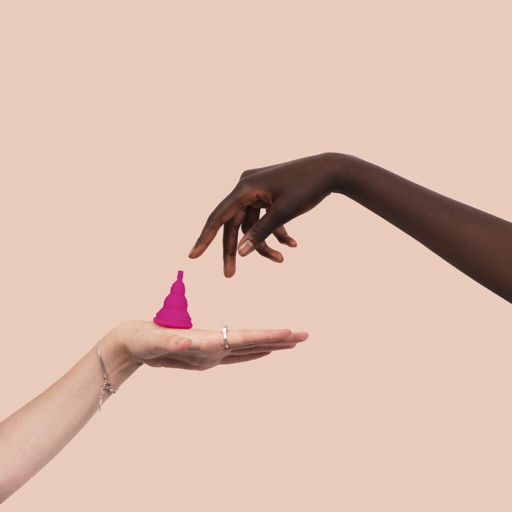 A pink menstrual cup Japan