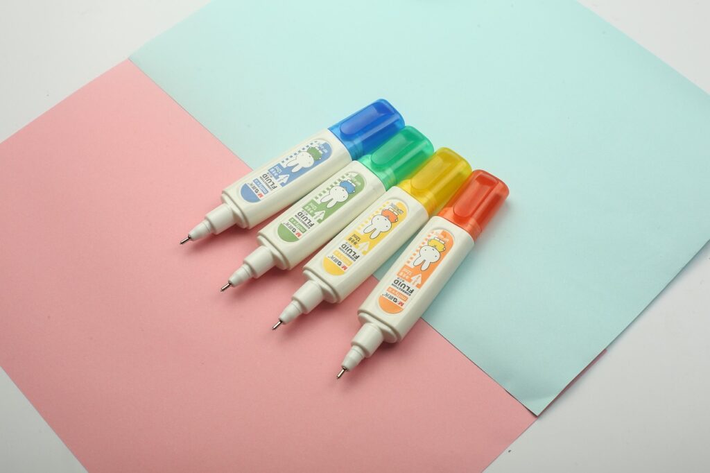 Miffy highlighter pens on pastel background