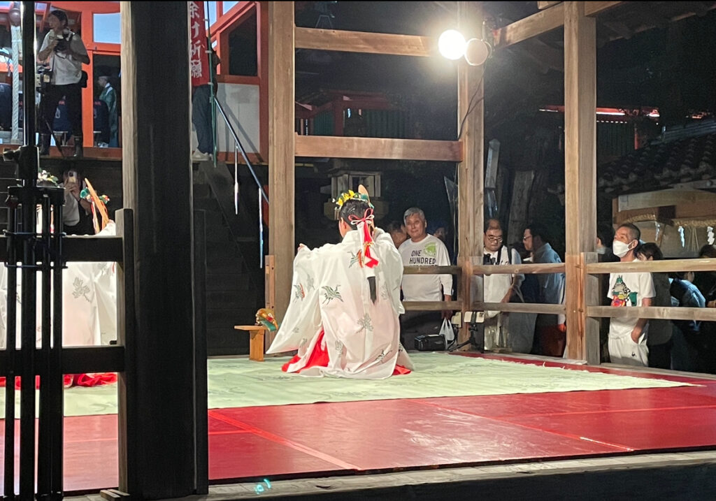 Traditional shrine dance performance during the festival.