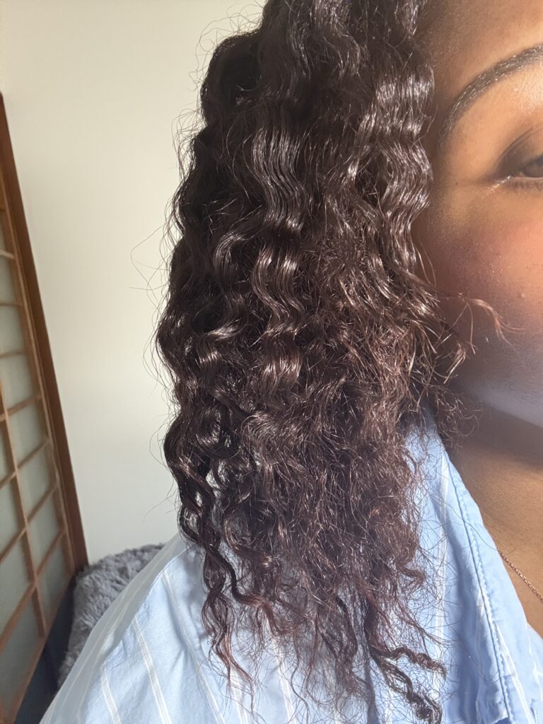 Natural curls close-up under sunlight in Japan