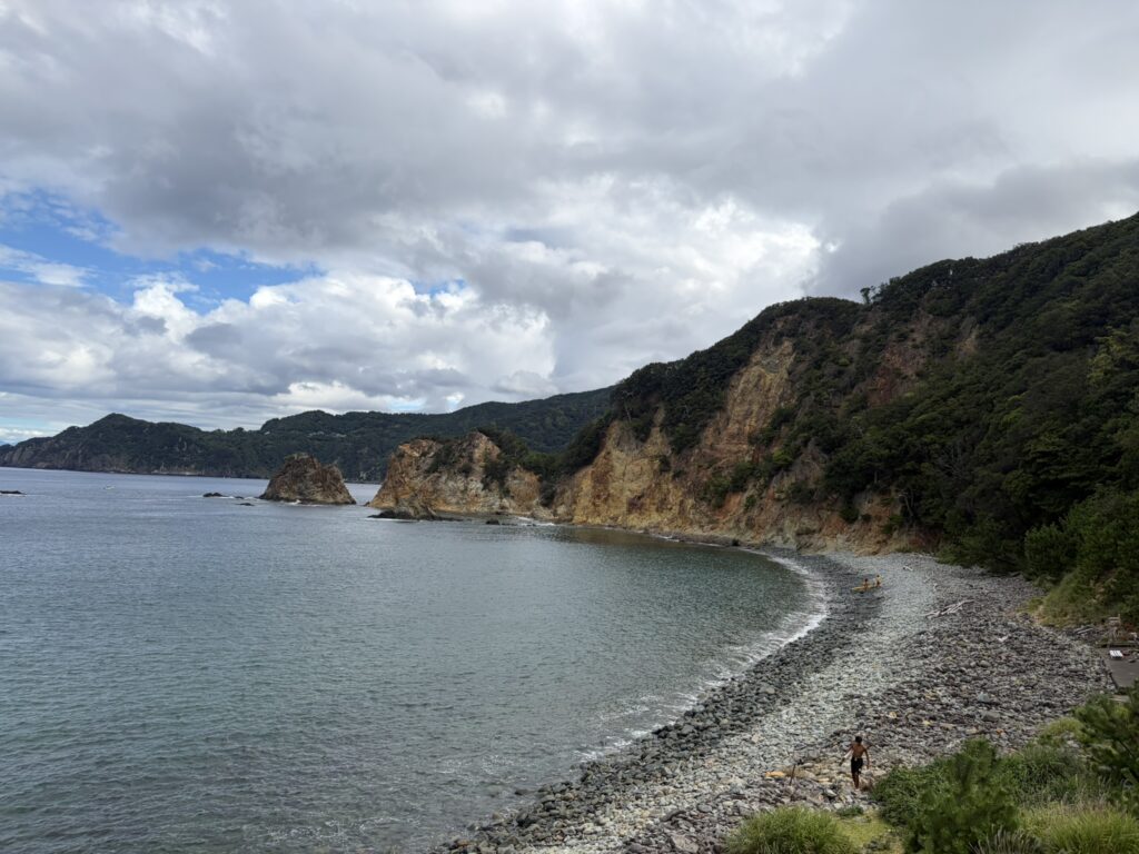 Rocky coastline and clear ocean water at Koganezaki in Nishiizu, Shizuoka.