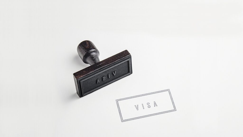 Visa stamp and visa application concept representing immigration and visa requirements in Japan.